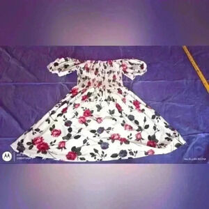 off the shoulder rose floral sun dress